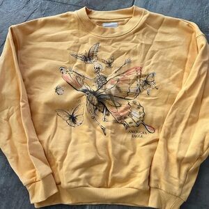NWT american eagle spring skull butterfly sweatshirt small